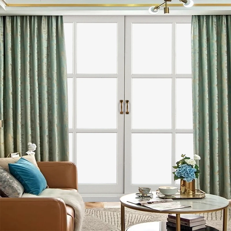 2pcs American retro light luxury high-grade thickened velvet bronzed curtain living room bedroom shade