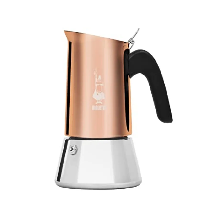 

New Venus Induction Stovetop Coffee Maker Suitable for all Types of Hobs 18/10 Steel 5.7 Oz Aluminum Copper
