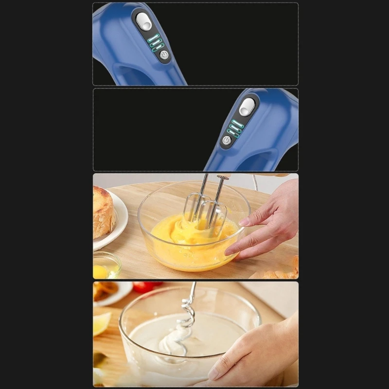 Handheld Smasll Electric Egg Beater 3 Speeds Adjustable Cream Mixer Whipping Machine Double-Head Egg Whisk