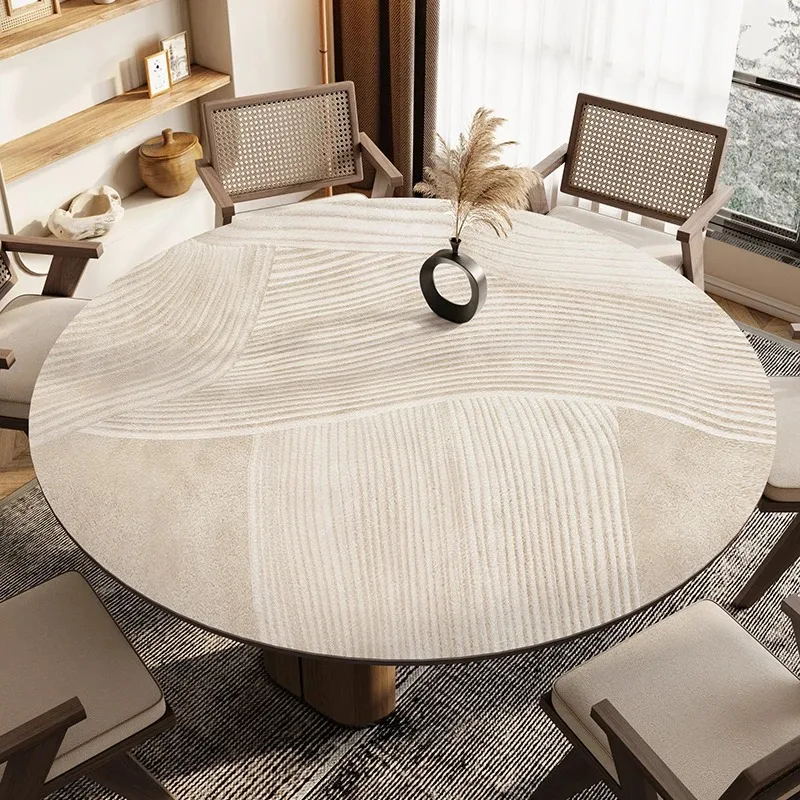 

Dinner Table Mat Waterproof Oil-proof Round Pvc Tablecloth Kitchen Countertop Home Decoration Modern Restaurant Desk Mats 식탁보