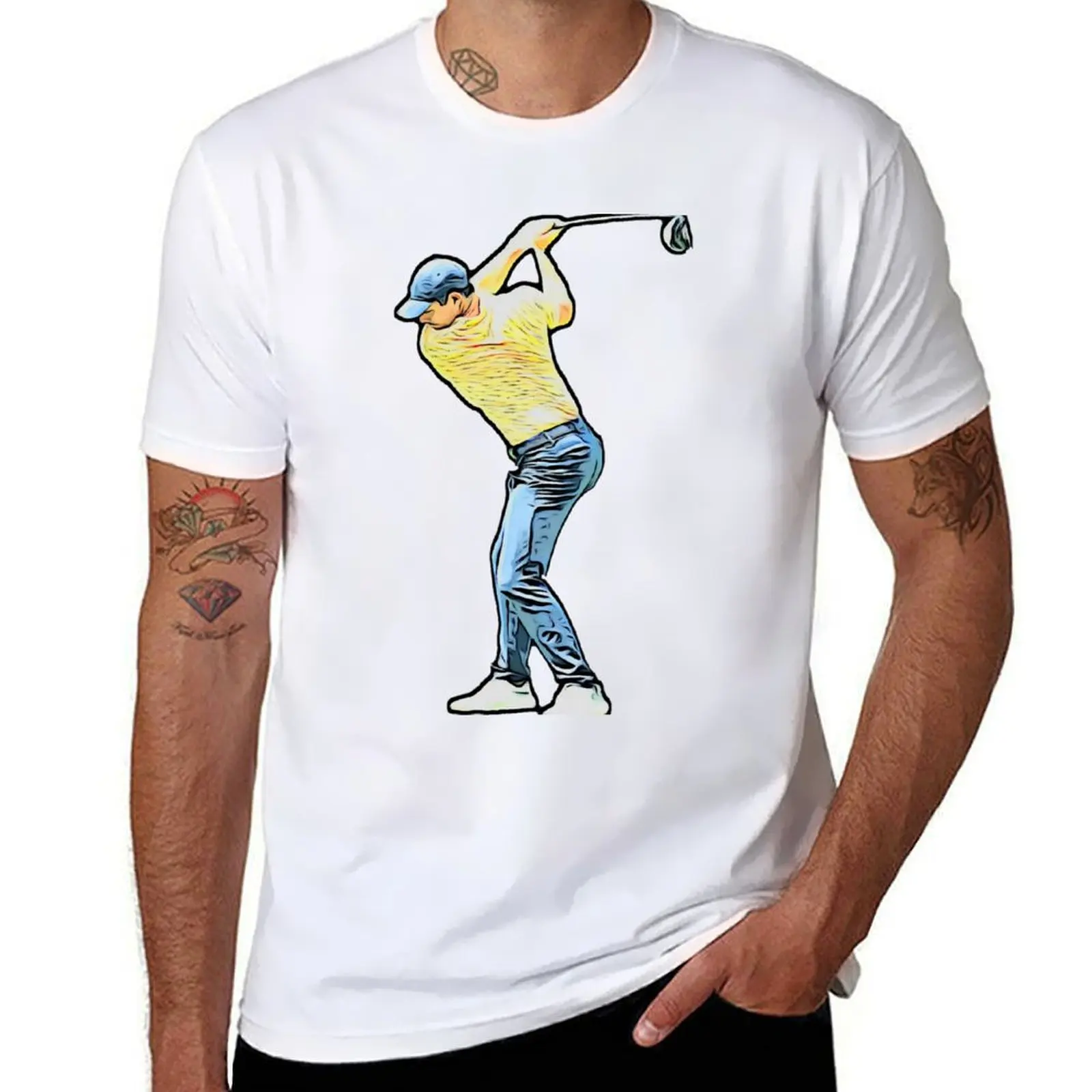 

Rory McIlroy bold cartoon T-Shirt graphic t shirts for man anime t shirts oversize T-Shirt
