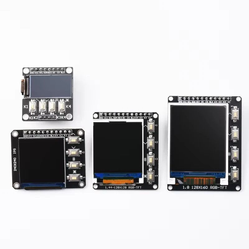 Layar TFT 0.96/1.3/1.44/1.8 Inci IPS 7P SPI HD Modul LCD Penuh Warna ST7735 / ST7789 Drive IC 80*160 240*240