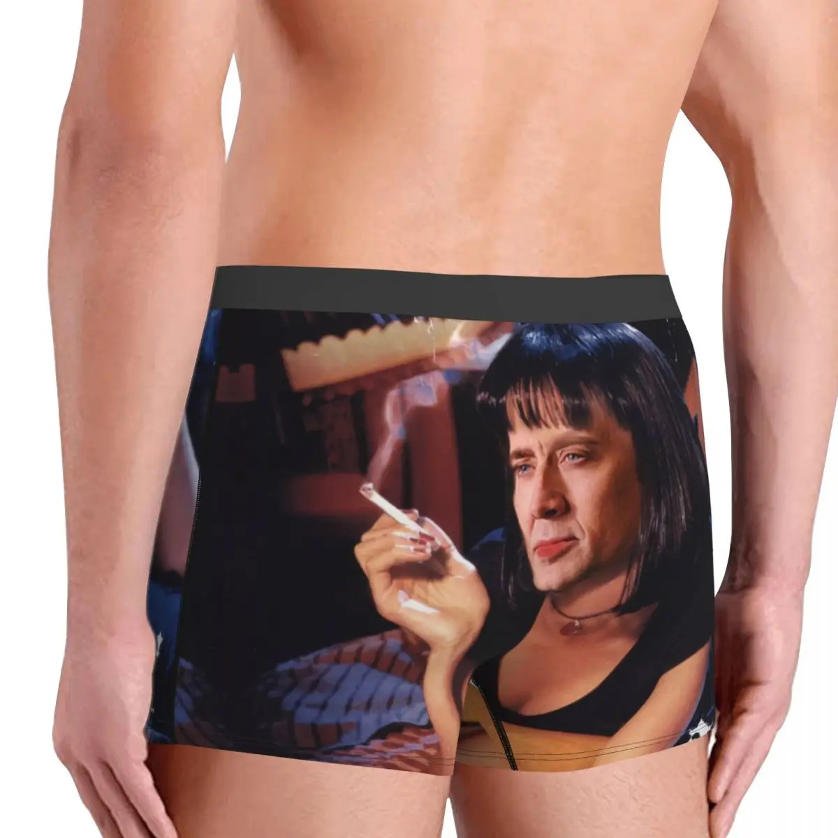 Custom Nicolas Cage Pulp Fiction Meme Boxer Shorts For Homme 3D Print Male Underwear Panties Briefs Stretch Underpants