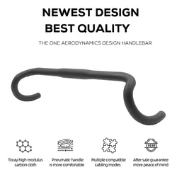 Bicycle Road Gravel Carbon Handlebar Ultralight Internal and External Routes Reach 77mm Drop 128mm Flare 16° BIKE Steering Wheel