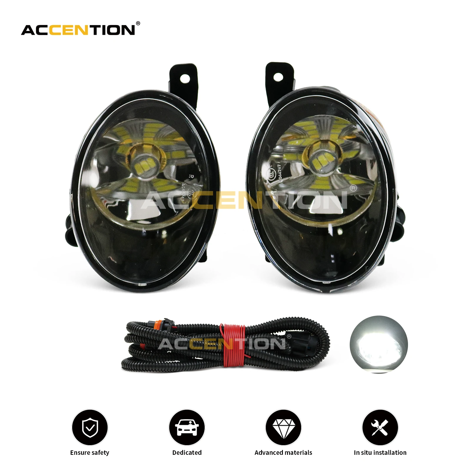 For VW Transporter Multivan Caravelle T5 T6 2010 2011 2012 2013 2014 2015 Front LED White Fog Light Fog Lamp Wire