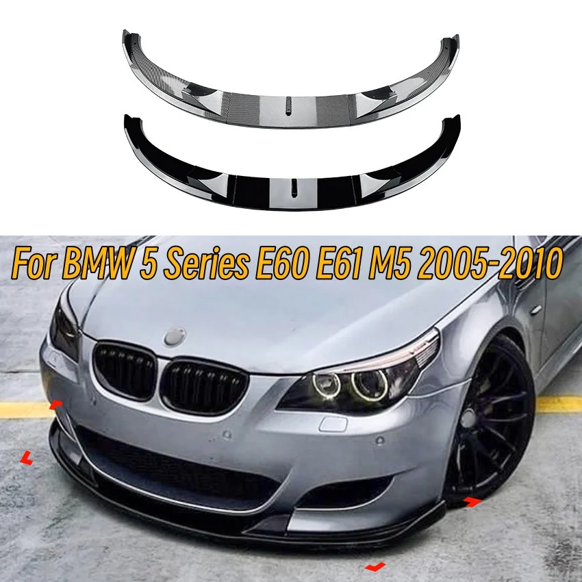 

For BMW 5 Series E60 E61 2005-2010 M5 Style Front Bumper Lip Spoiler High Quality Direct Fit Exterior Styling Upgrade Parts