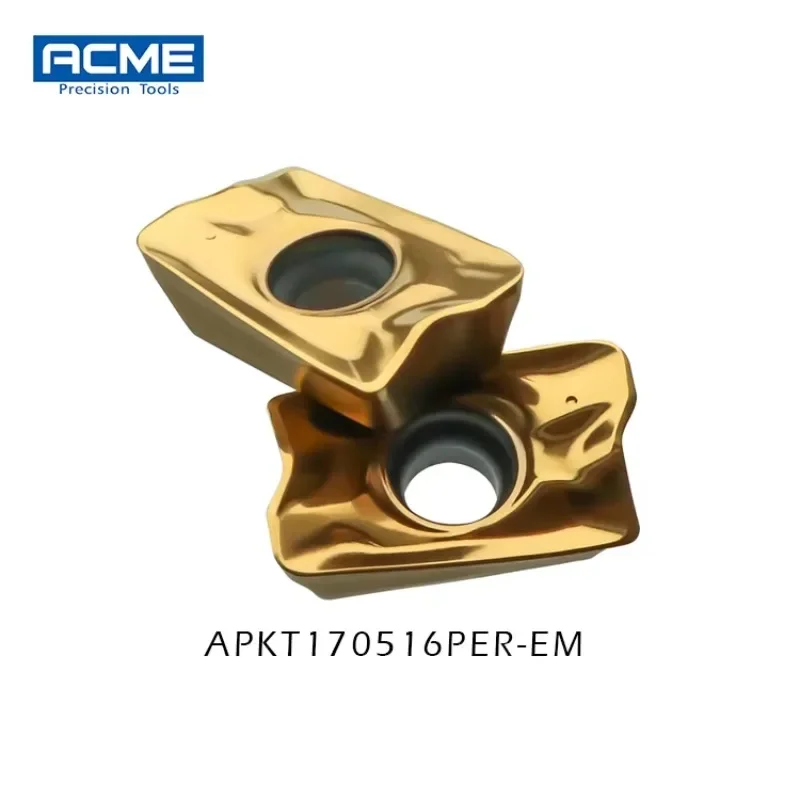 APKT1705 PVD-coated carbide milling inserts, wear-resistant HRC45, suitable for various materials, 10 inserts per box.