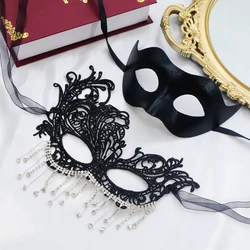 2-piece mysterious phoenix lace black makeup ball mask for couples lace plastic Venice party ball carnival Halloween mask for me