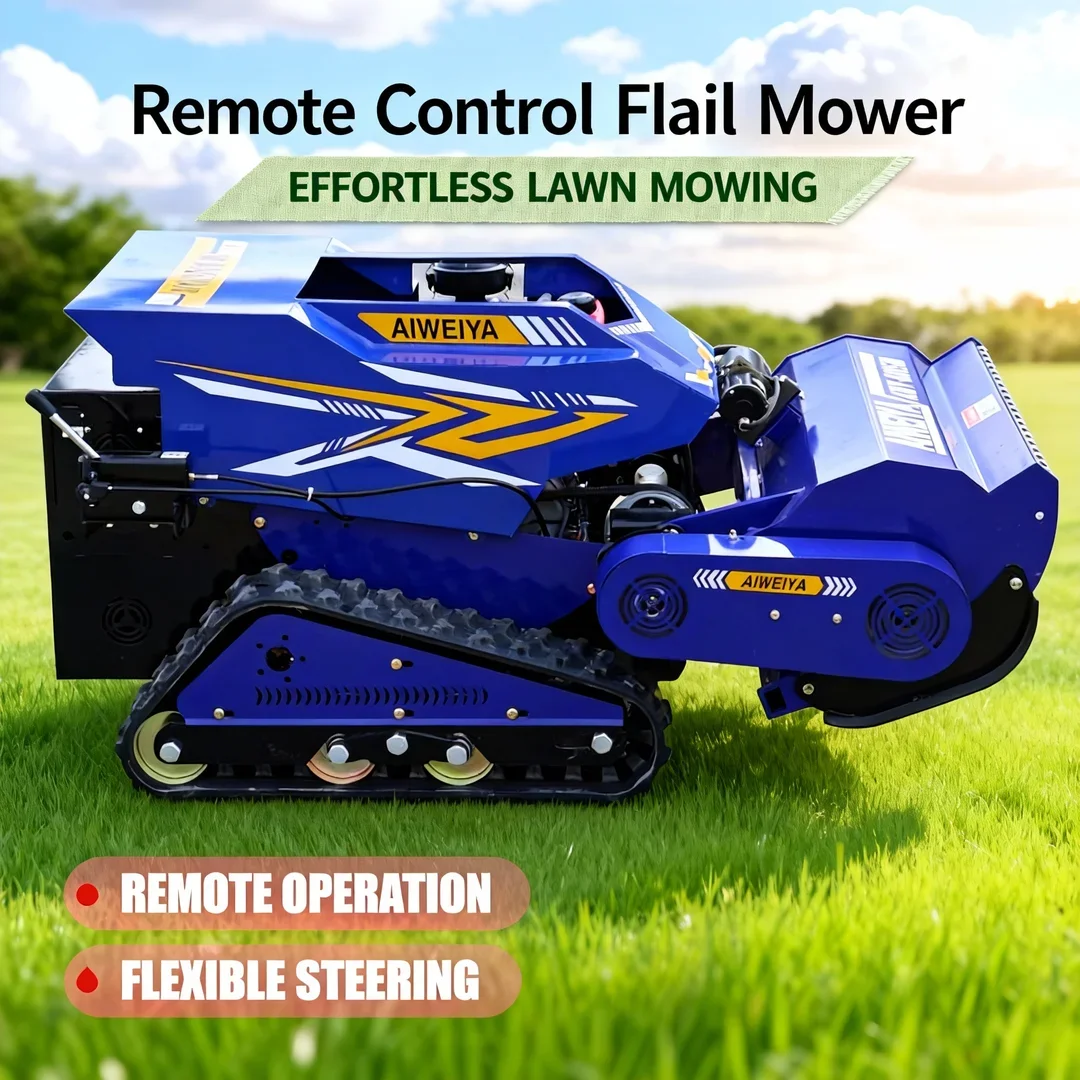 

Customized Flail Lawn Mower - New Upgrade 800-1000MM Cutting Width All Terrain Crawler Grass Cutting Machine