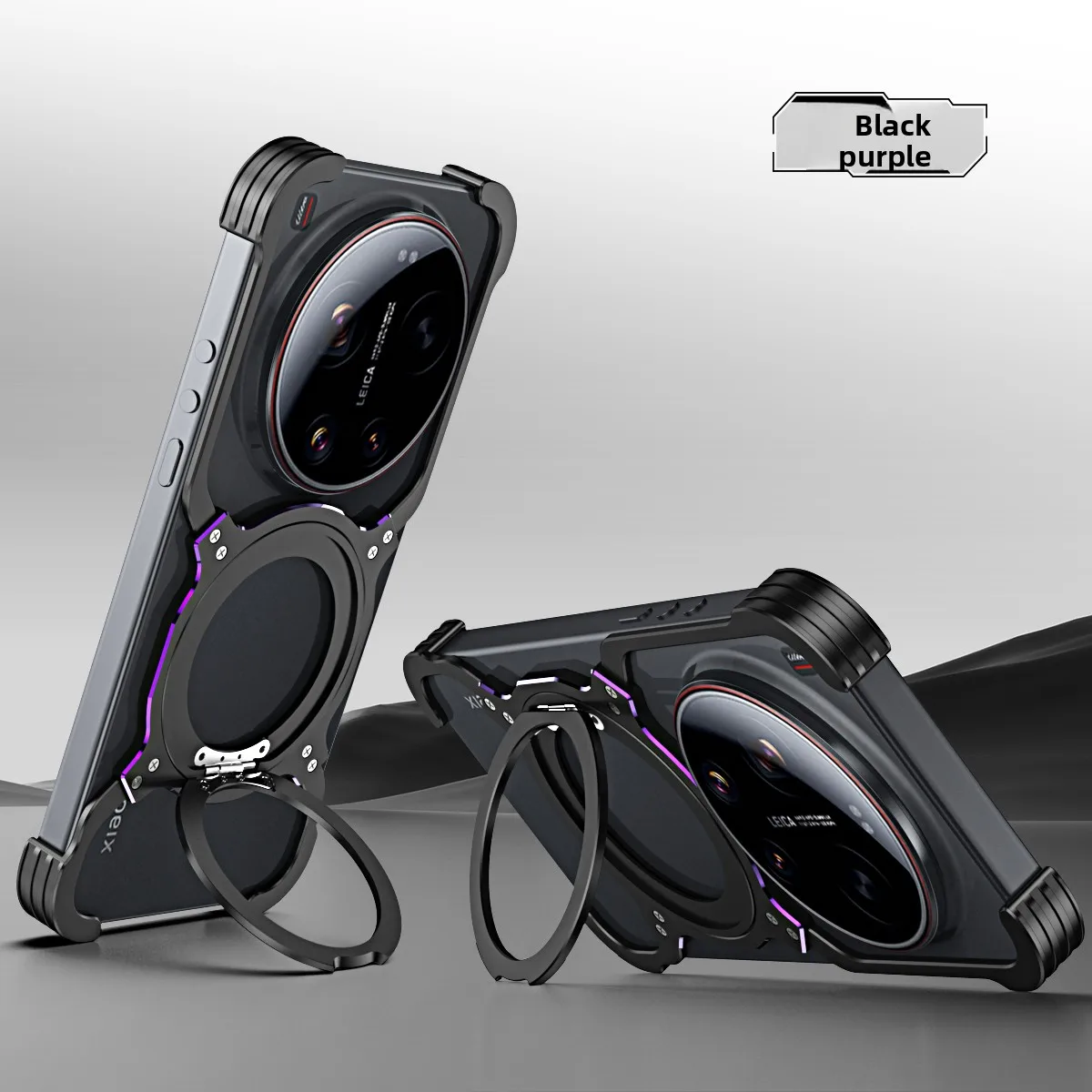 

For MI Xiaomi17 Ultra Case Luxury Metal Frame 360° Rotating Magnetic Bracket Cover For XIAOMI 17 Ultra Wireless Charging Funda