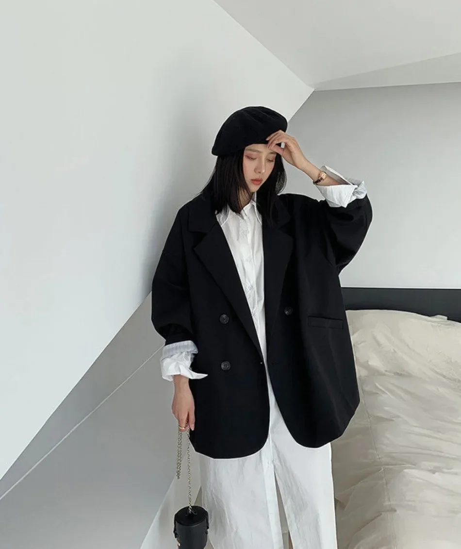 Neue Frühling-Herbst-Damen-Blazer, lockere Passform, koreanische Mode, Vintage-Blazer, Anzugjacke, elegante Damenmäntel, Streetwear, Damenbekleidung – Detail 22