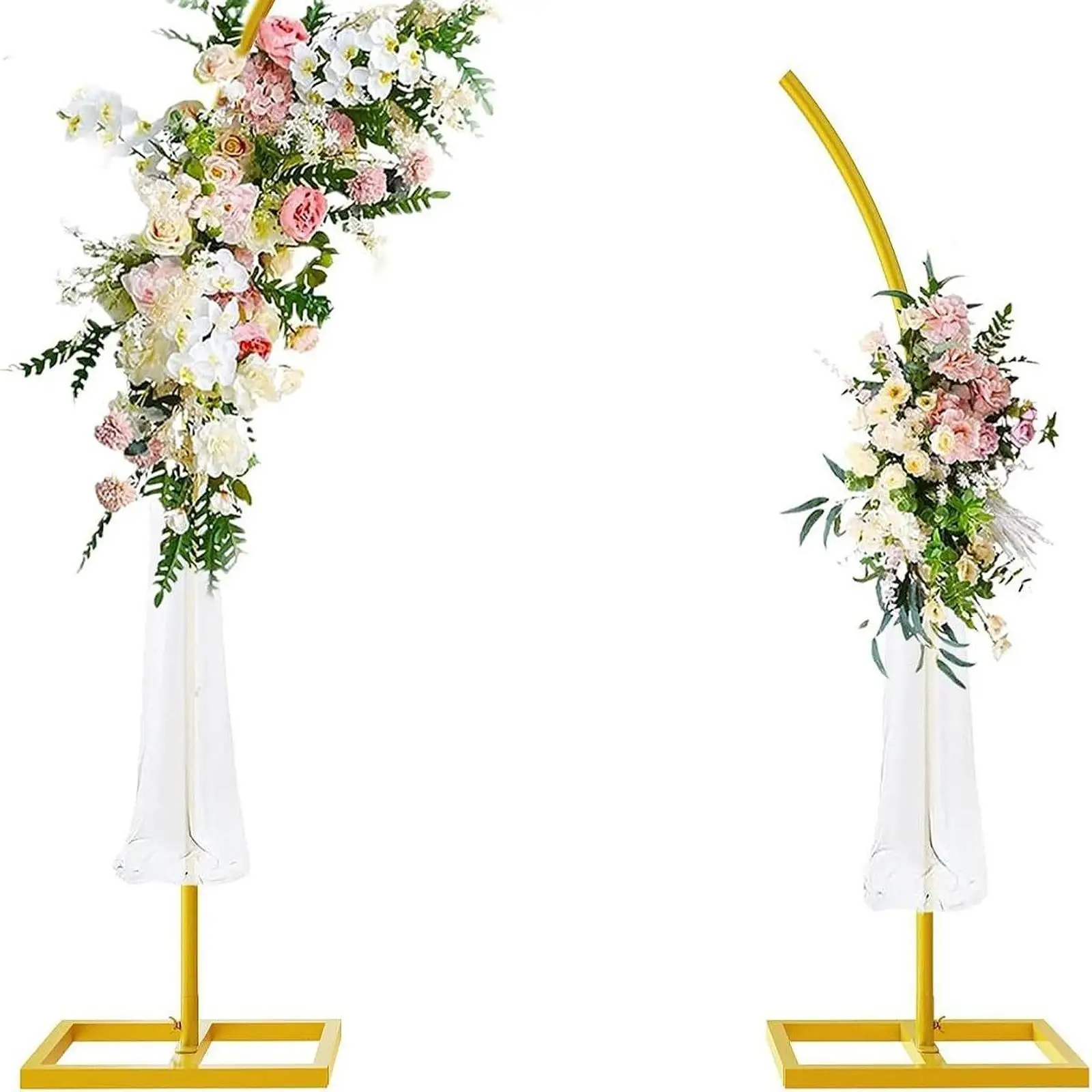 Arches de mariage DIY à sommet incurvé avec base pour célébrations d'anniversaire