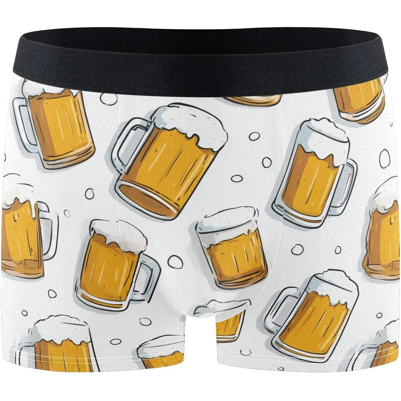 Mens Underwear Boxer Briefs Beer Mugs Glasses Pattern Mens Trunks Underwear for Men Soft Breathable Comfort S-XXL