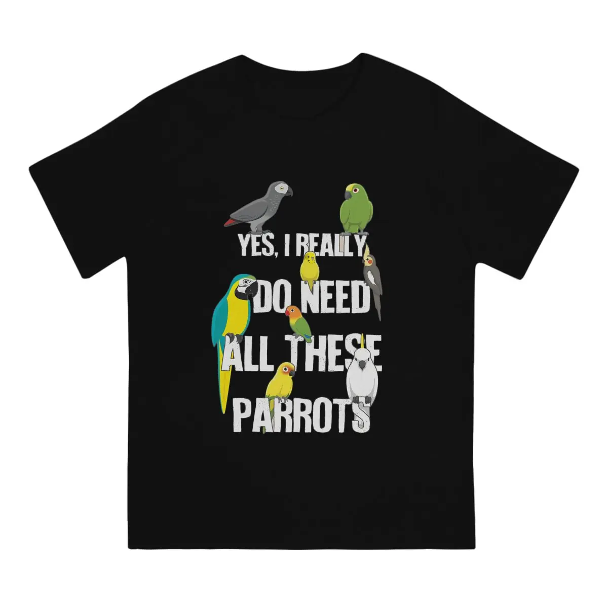 Men's T-Shirts Need All These Novelty Pure Cotton Tee Shirt Short Sleeve Conure Cockatiel T Shirts Round Neck Clothing Gift Idea