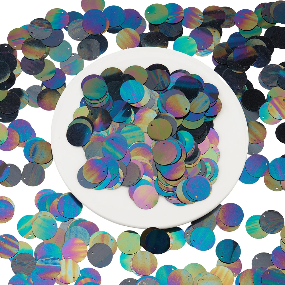 900Pcs Flat Round Sequin Paillettes Round Loose Sequins Assorted Colorful Plastic PVC Iridescent Applique Large Spangle Craft