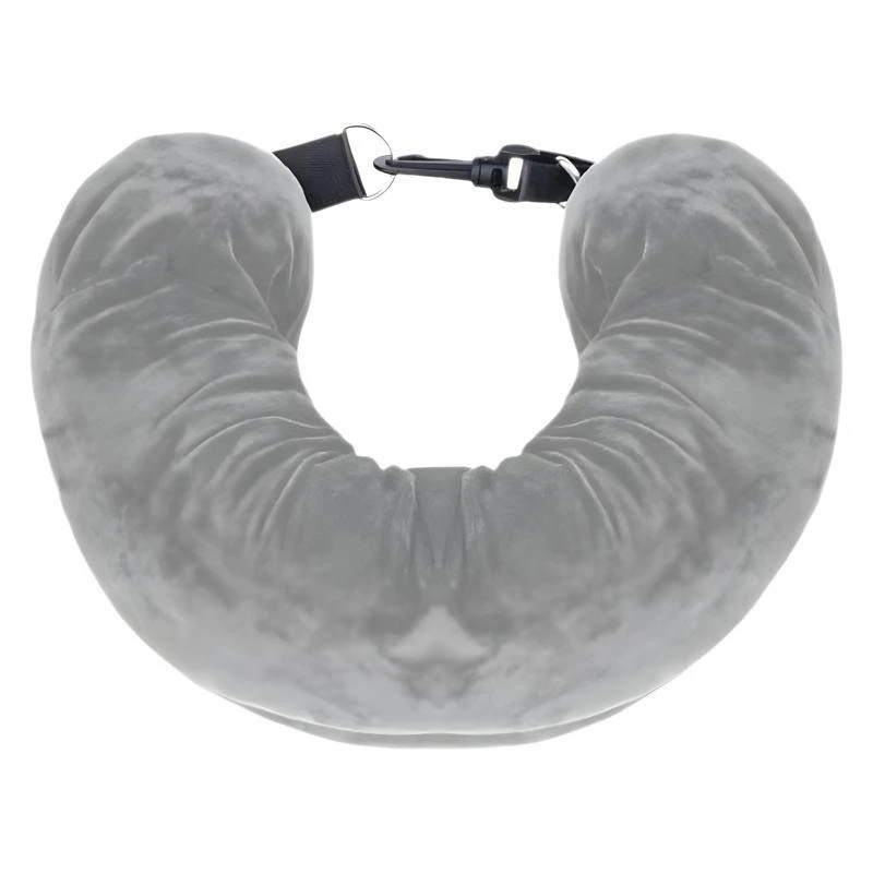 مسند رأس جديد للسفر ناعم من القطيفة قابل لإعادة الملء غطاء وسادة للأمتعة خارجي متعدد الوظائف على شكل حرف U مسند رأس محمول #5