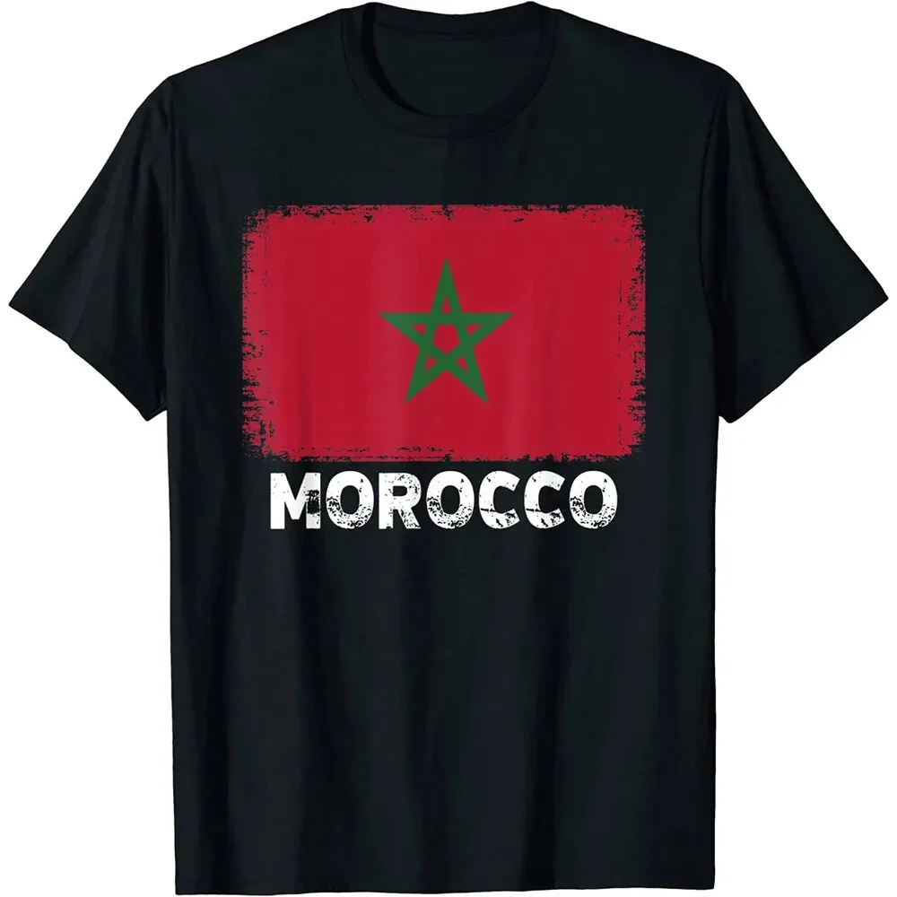 MA bandeira de Marrocos dos homens camiseta gráfica, 3D impressão Vestuário, Moroccan Spirit Totem, Unisex Emblema Tops, 2022