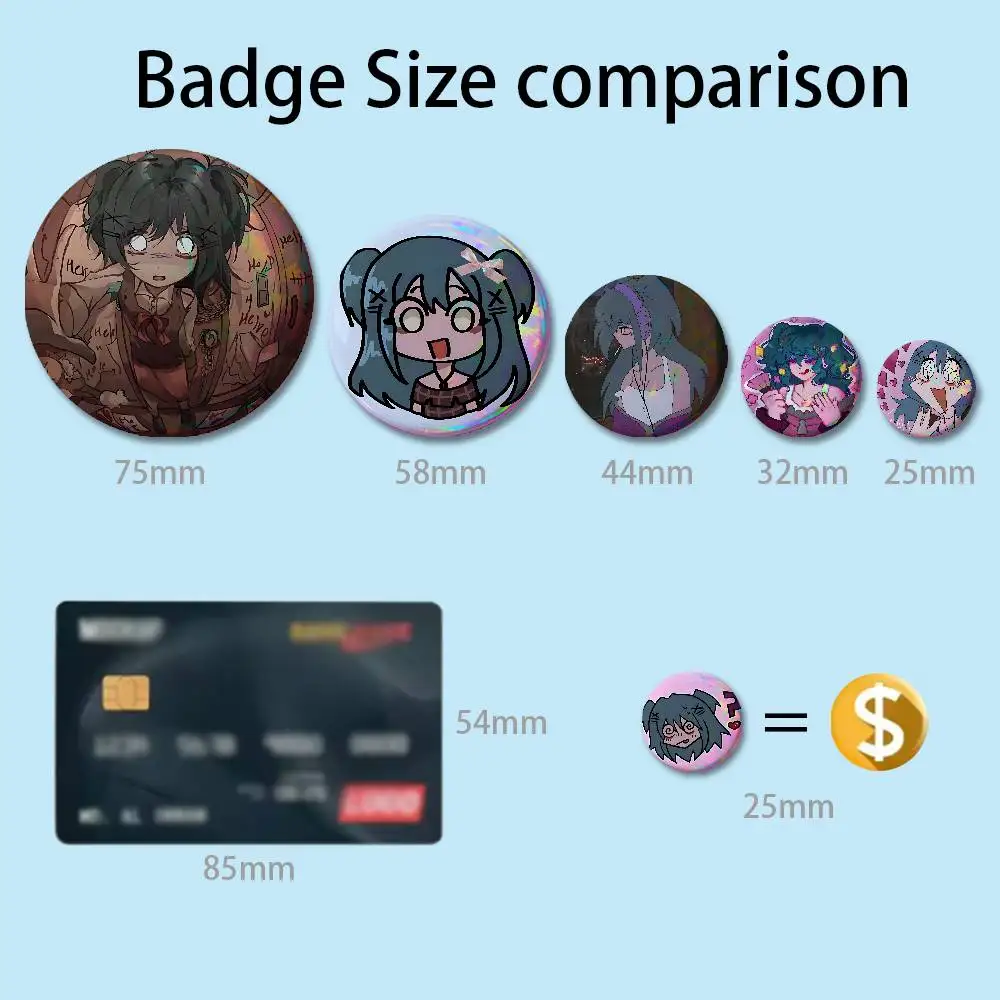 Hot Horror L-Laceys Games Enamel Pin Tinplate Round Brooch Cosplay Nijigen Otaku Culture Badges 58mm