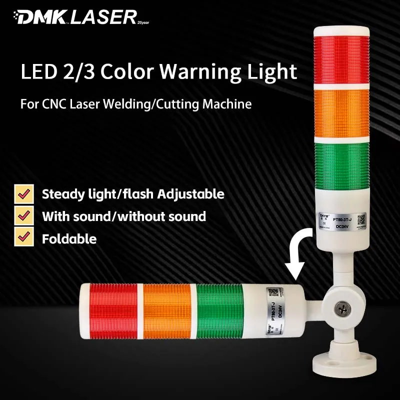 LED Tricolor Light Signal Tower Stack Lights Industrial Signal Warning Lights Buzzer For CNC Laser Welding/Cutting Machine
