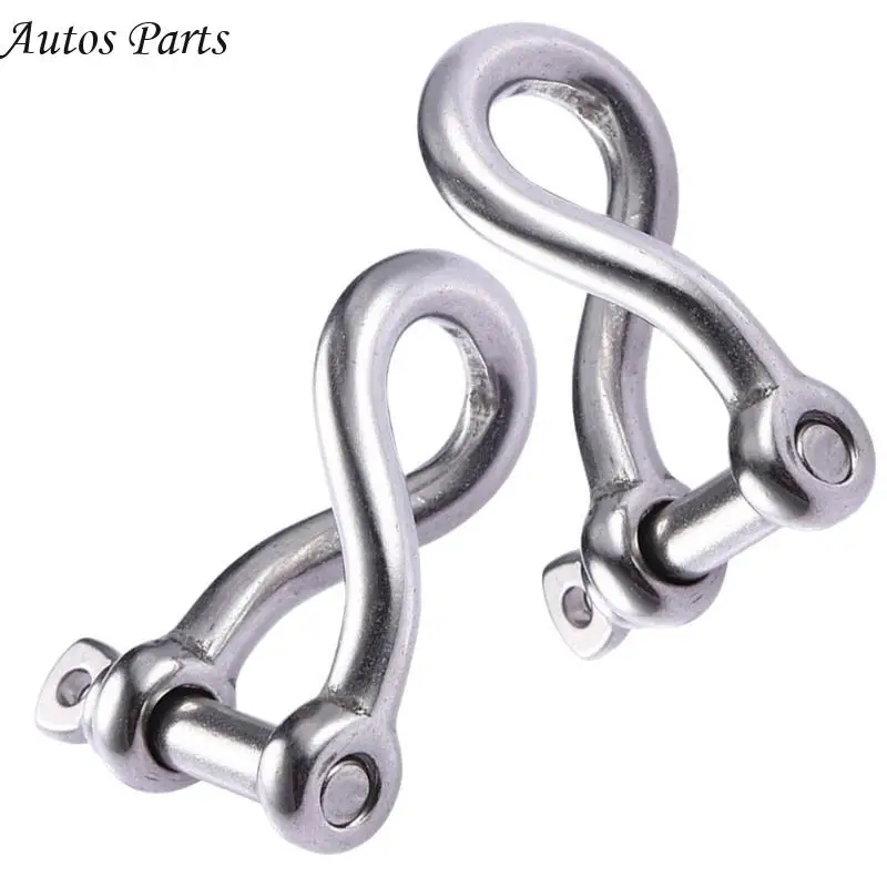 

57BA 2Pcs Twisted Shackle Screw Pin Rustproof 5/32" Screw Pin Shackle for Sailing