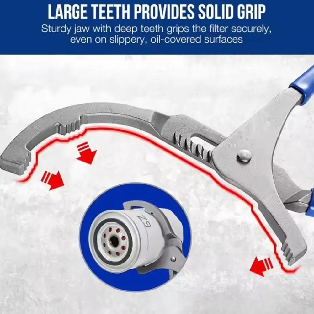 Adjustable oil filter clamp wrench 9/12 inch steel tool disassembly car maintenance oil maintenance filter manual B0M8