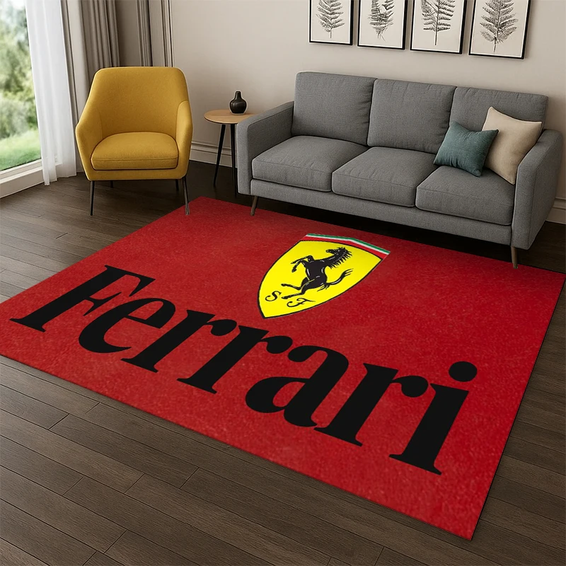 Tapis 3D rétro F-Ferrari Racing Car MOTO pour la maison, le salon, la chambre, le canapé, le paillasson, la décoration, tapis de sol antidérapant, cadeau