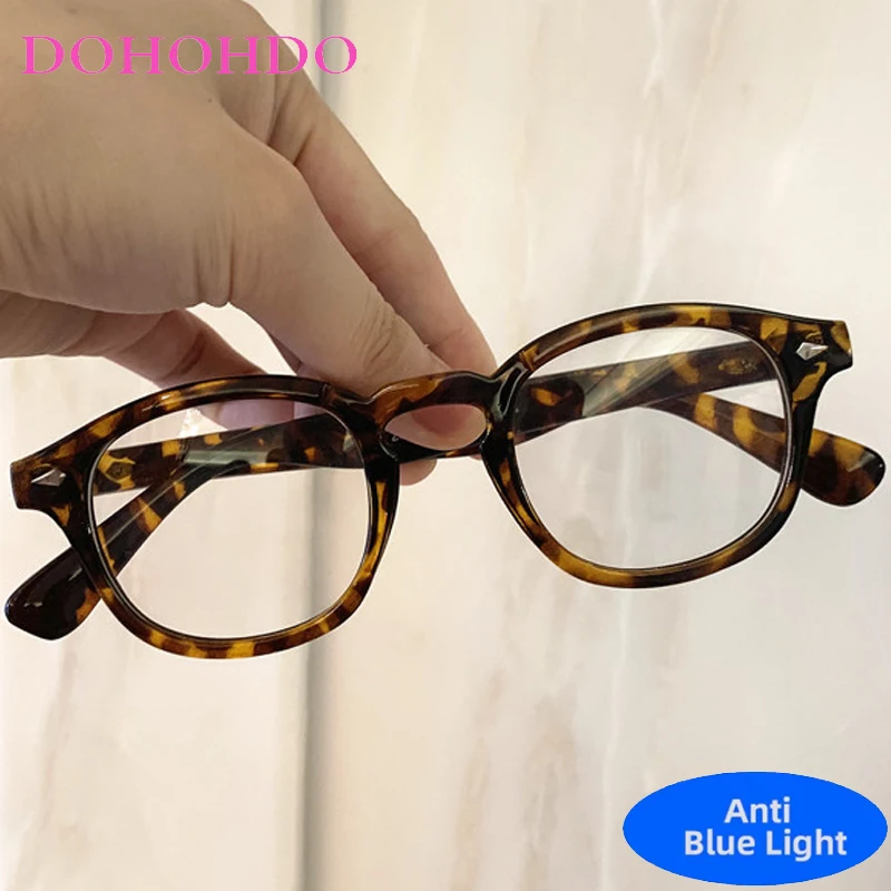 

Vintage Small Round Rice Nail Anti-Blue Light Glasses Men Women Luxury Reading Optical Spectacle Computer Eye Protection Eyewear