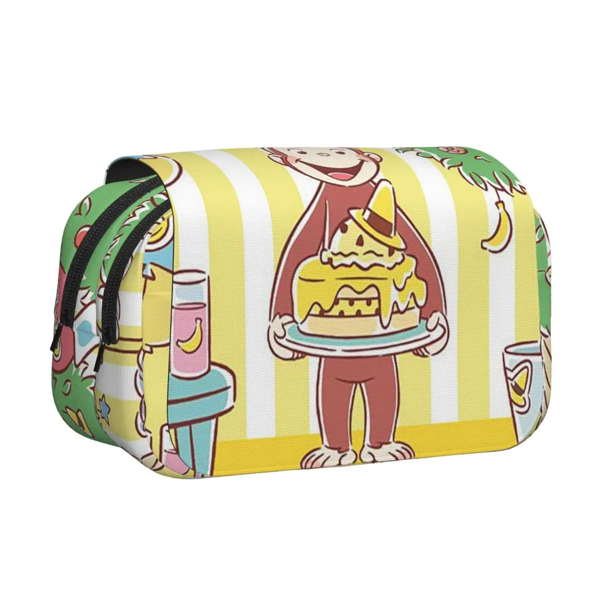 

George The Curious Monkey Pencil Case Pen Holder Hard Shell Leather Big Capacity Pen Box Pencil Bag for Kids School