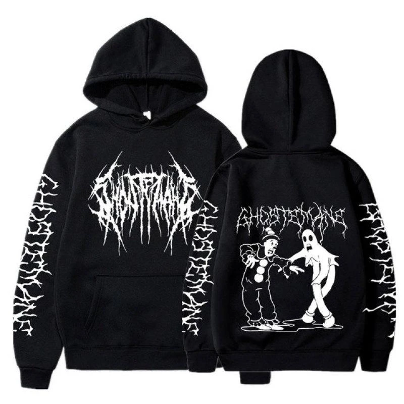

Мужская толстовка с двусторонним принтом Ghostemane, модная толстовка в стиле хип-хоп, металл-рок, спортивный костюм, уличная одежда