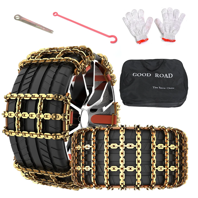 Tire Snow Chain Emergency Anti Slip Tyre Chain for Car/ Suv/ Truck/ Pickup Easy Assembly Tire Traction Chain Anti-Skid Portable