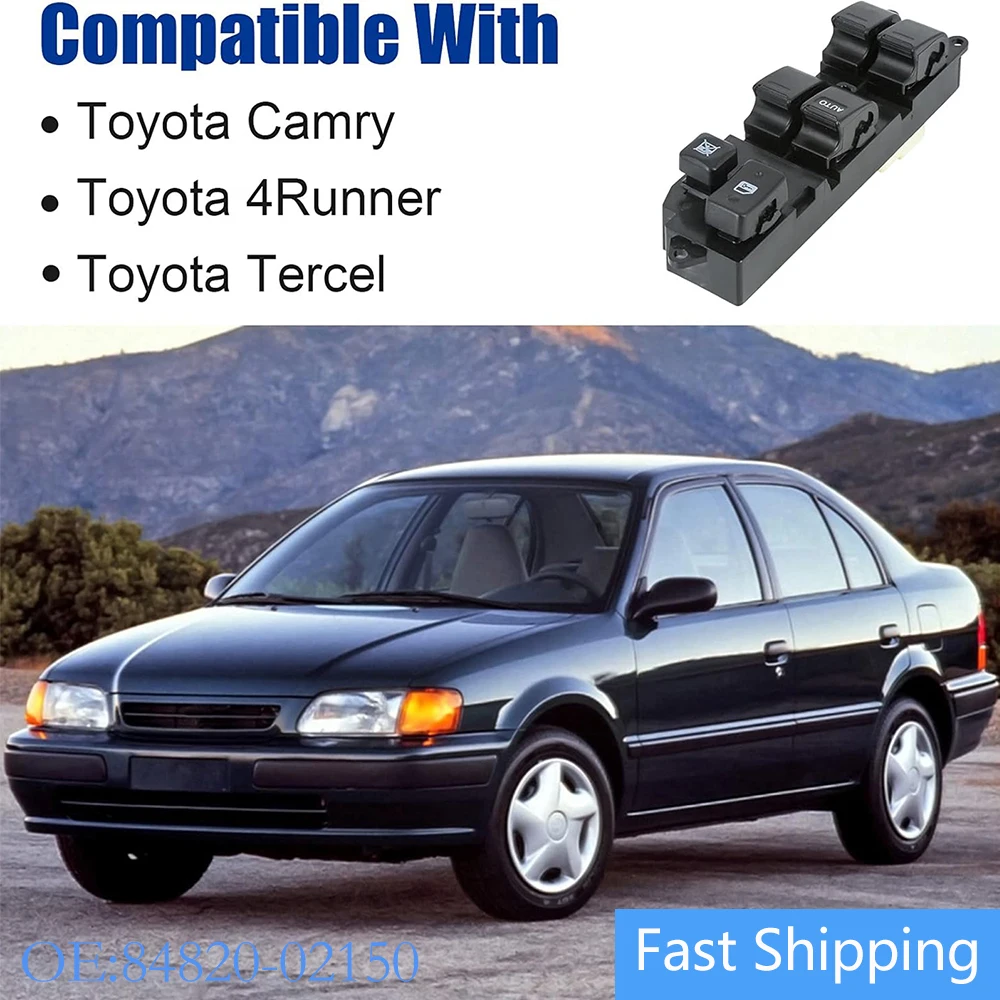 

LHD For Toyota Land Cruiser Camry 1991-1995 Front Driver Side Power Window Switch Compatible with 84820-33060 84820-32150