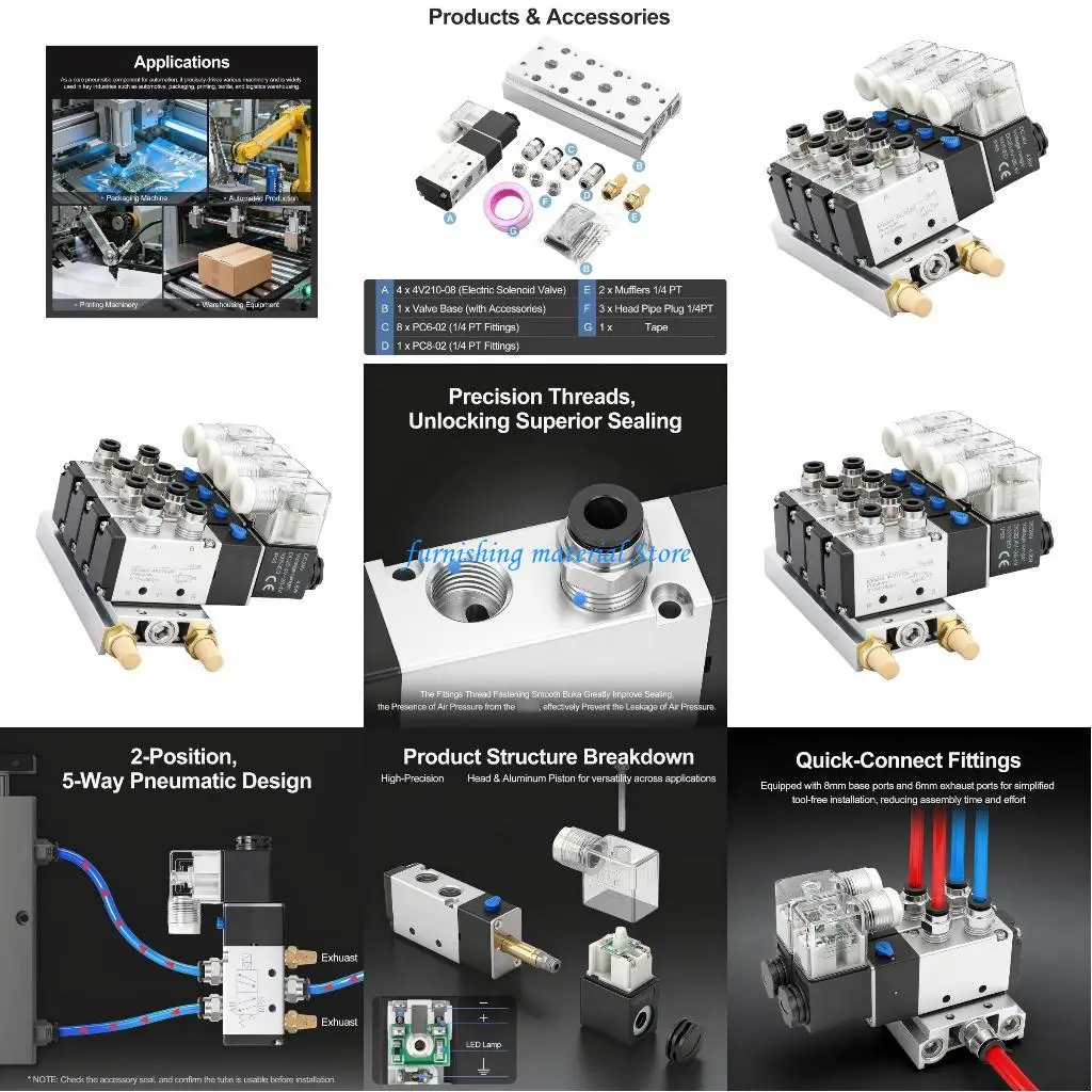 

Y5GD Pneumatic Air Control Solenoid Valves 4 Station Solenoid Valves Manifold Enduring