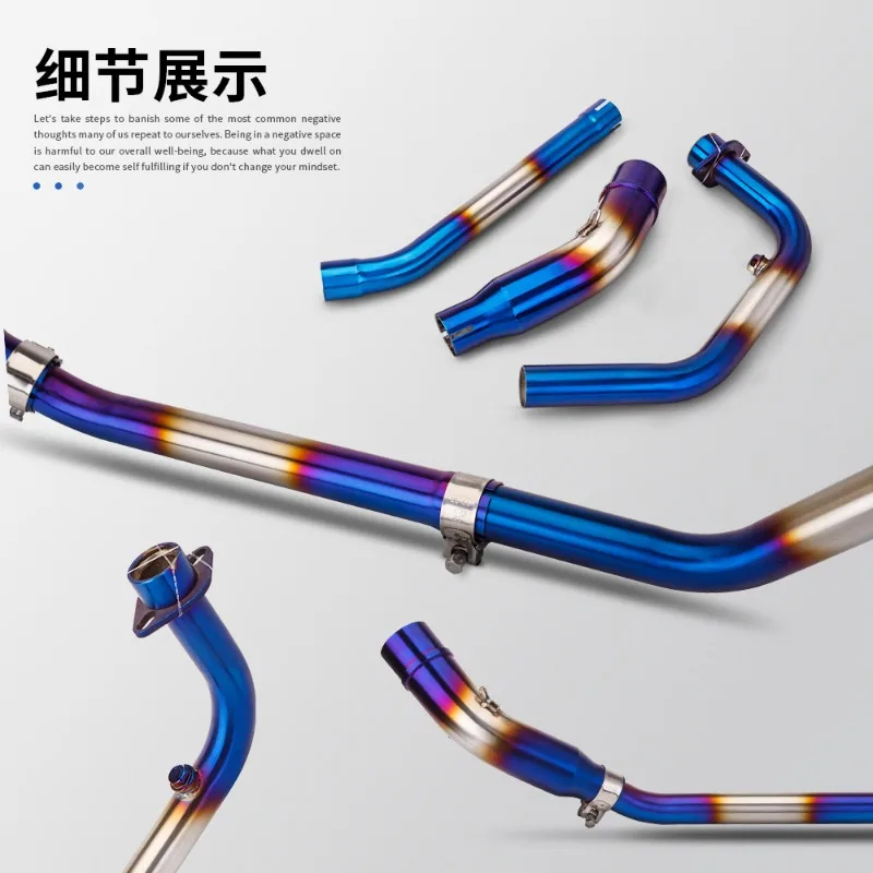 Full-Size Custom Motorcycle ExhaustCBR150R CB150R Motorcycle Modified Exhaust Pipe, Stainless Steel Front Full Section Exhaust S