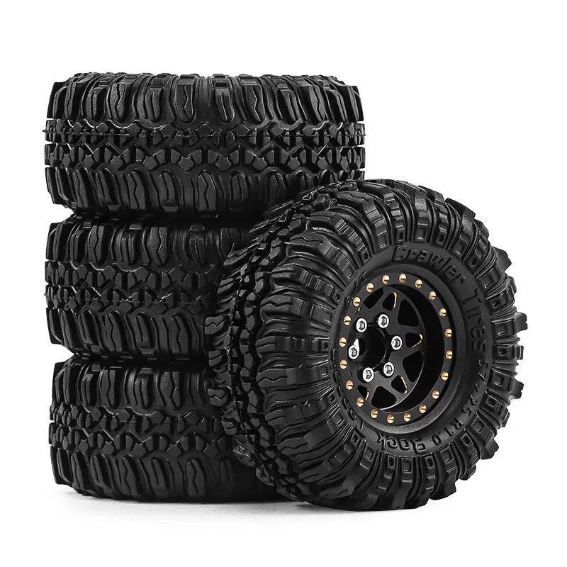

1/18 TRX4M SCX24 FMS Ascent-18 1.0-inch Wheel Hub and Tire Brass Wheel