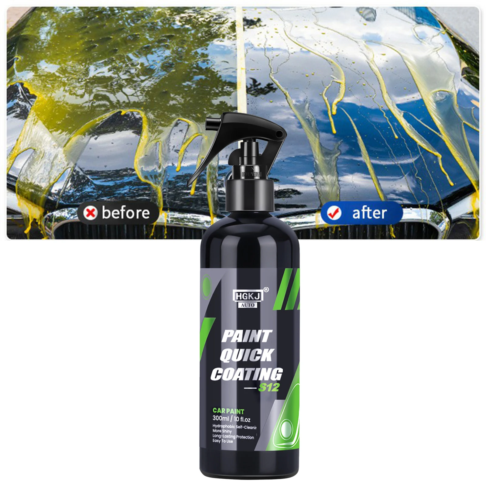 

300/100/50ml Car Paint Coating Spray Super Hydrophobic Polishing Cars Ceramic Coating More Shine Quick Coat Nano Wax HGKJ S12