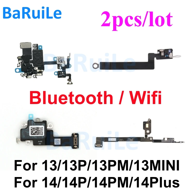 BaRuiLe 2pcs Bluetooth Wifi Signal Flex For IPhone 13 14 Pro Max 14 Plus Antenna Signal NFC Clip Repair Parts