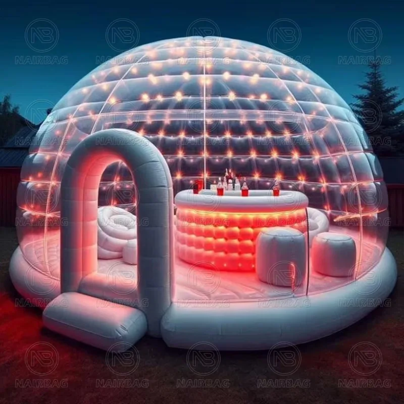 Inflatable Igloo Bar Portable Blow-Up Structure Bouncy Ice Bar Inflatable Pub For Events, Parties, Festivals, Traditional Bar