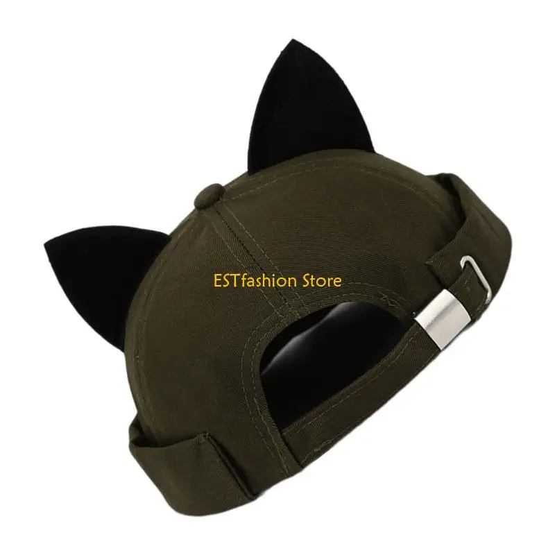 Y5GC Woman Ear Hat Plain Color Pullover Hat Spring Sunproof Hat