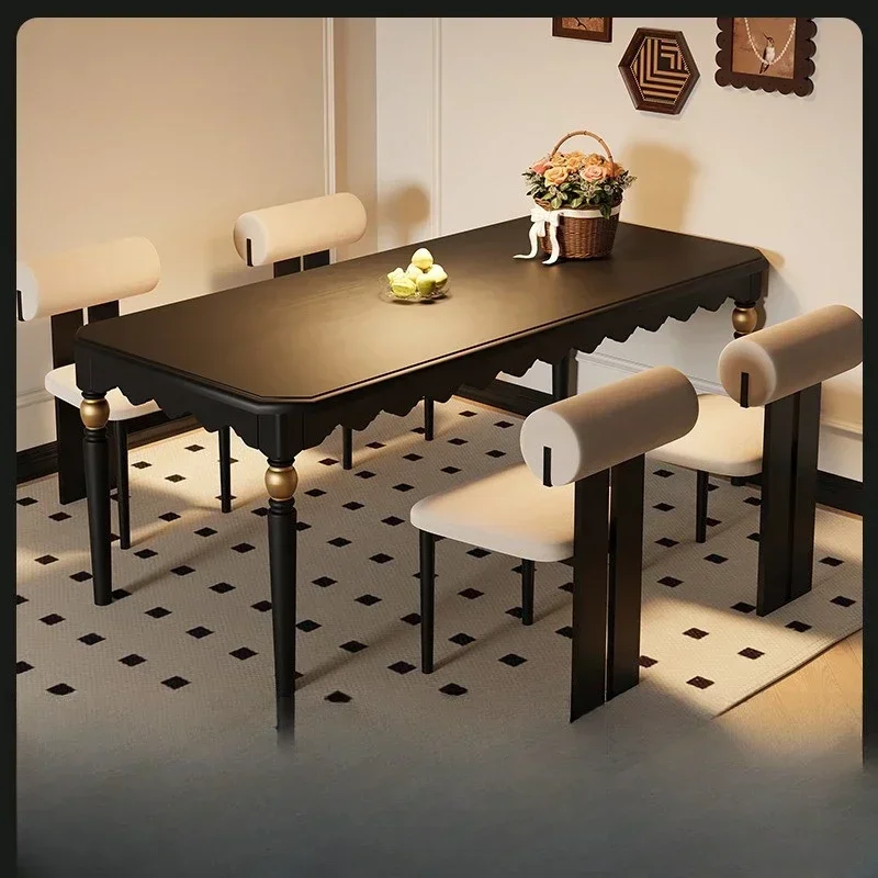 French retro all solid wood dining table