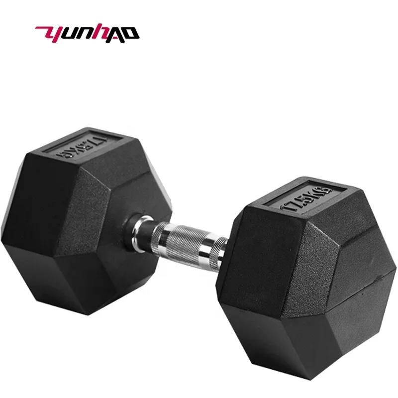 Home and Commercial Weight lifting Rubber HEX Dumbbell Set KG LB