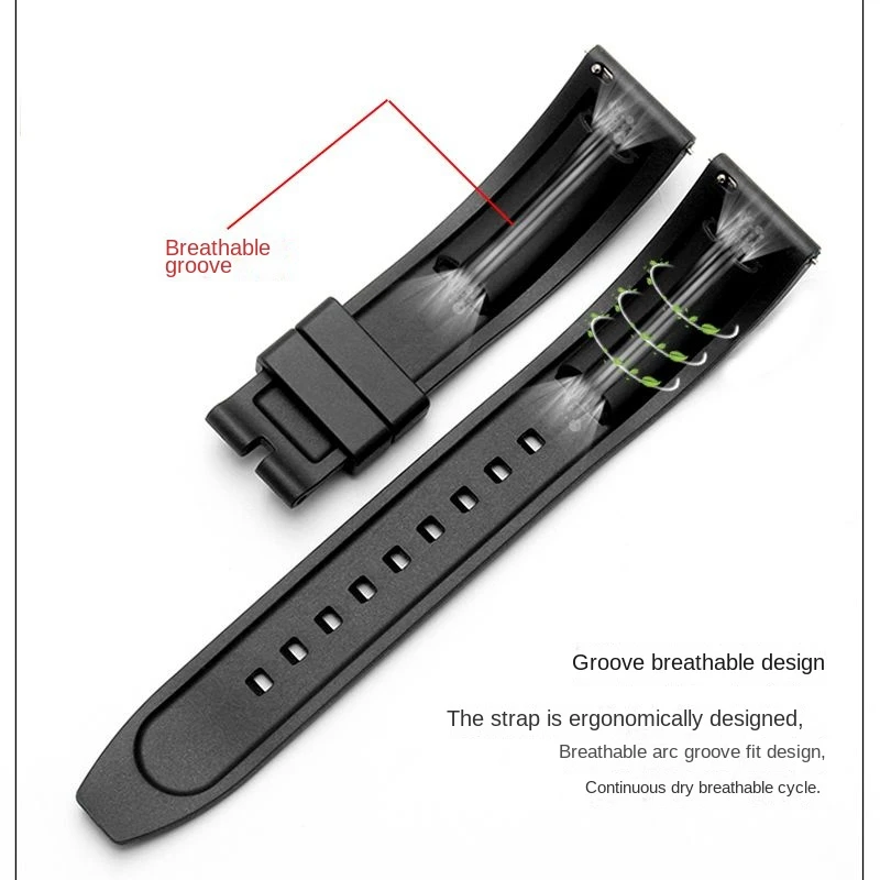 20 22mm Sport Watchband For Rolex Green Black Water Ghost Seiko Tissot Casio Transparent White Non Stick Dust Rubber Watch Strap