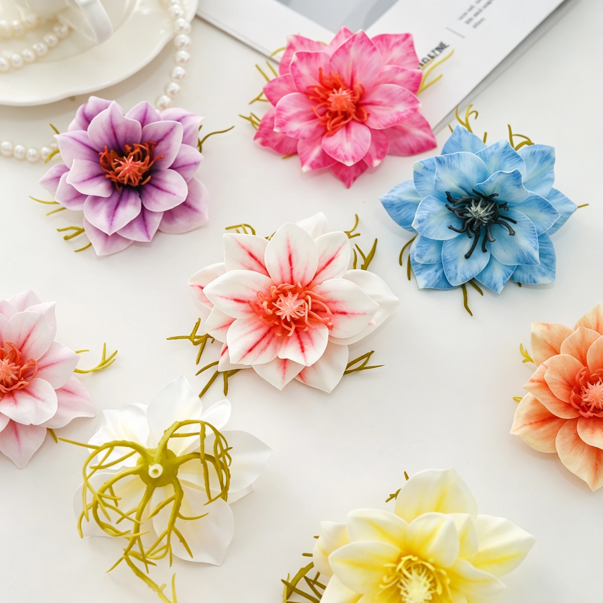 5/10 Stück künstliche Blumenköpfe aus Seide für Heim, Zimmer, Tischdekoration, Hochzeitskranz, Garten, Hof, Bogen, Party, Vase, DIY-Geschenk, Süßigkeitenbox, Requisiten – Detail 3