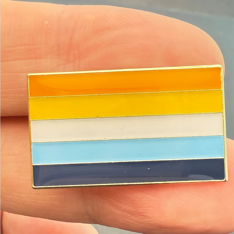 AroAce Pride Flag Metal Soft Enamel Lapel Badge Pins Brooches