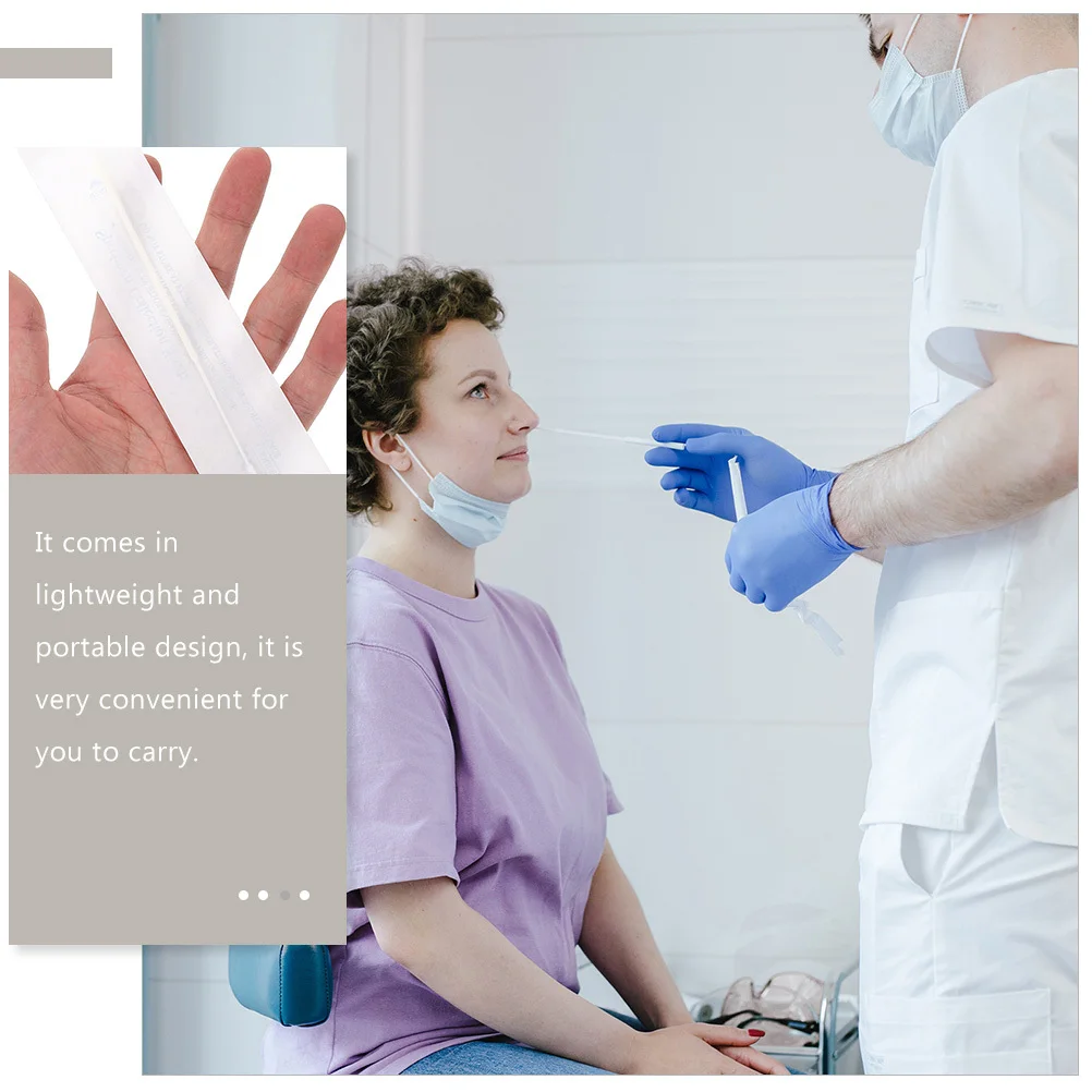 

120pcs Nasal Disposable Flocked Swabs For Nasopharyngeal Sampling Specimen Collection Sticks One-Time Sampling Swabs