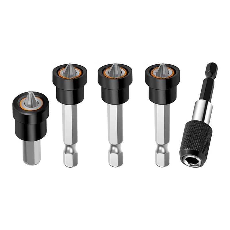 B-Est 5 قطع من أداة ضبط برغي الحوائط الجافة المغناطيسية الممتازة - لقم PH2 لبرغي الألواح الجصي 1/4 بوصة لقمة تحديد المواقع السداسية