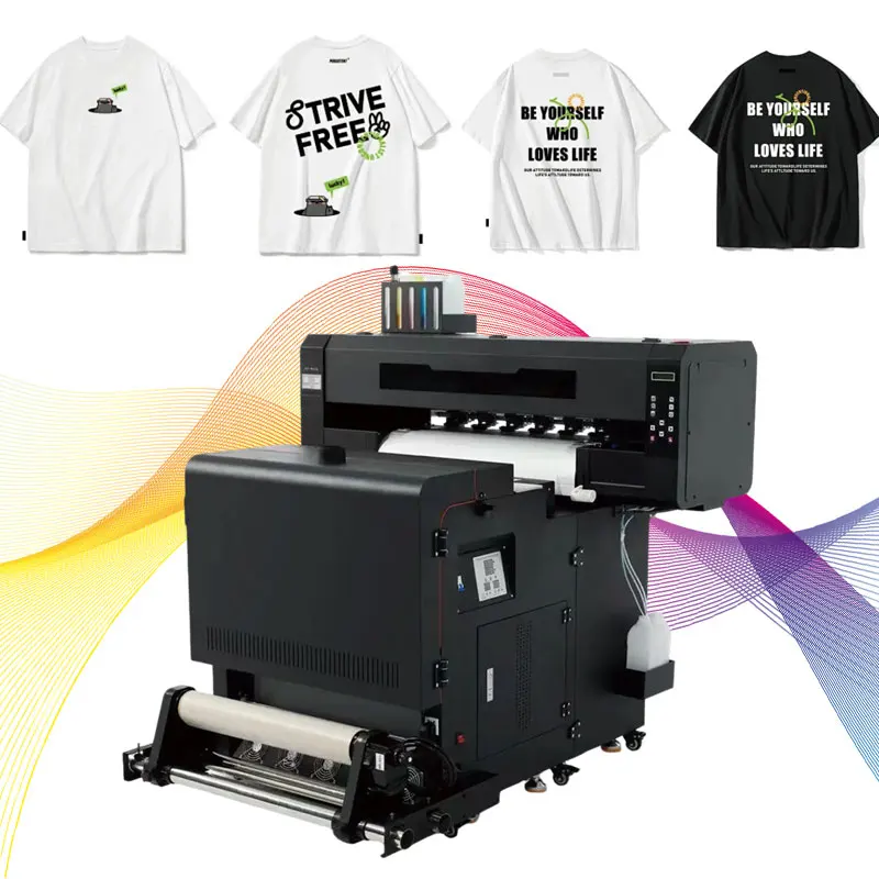 طابعة لاصقة نافثة للحبر A1 DTF، آلة طباعة تصميم تي شيرت النسيج، آلة تصنيع القمصان، طابعة أفلام Uv DTF