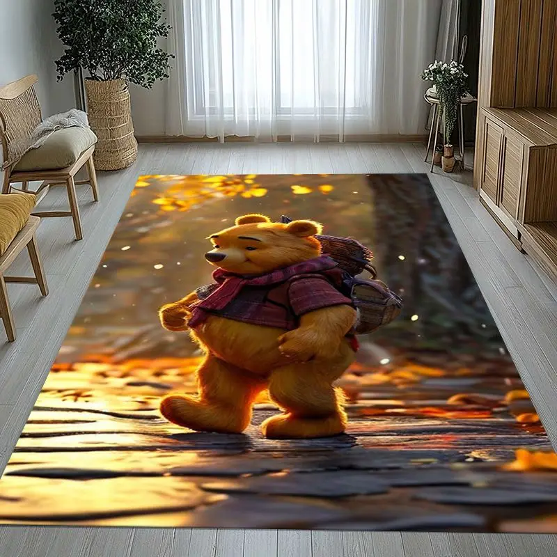 3D Cute W-Winnie Pooh Bear Cartoon Area Rug,Soft Non-Slip Carpet Mat for Living Room Bedroom Playroom,Sofa Floor Rug,Home Decor