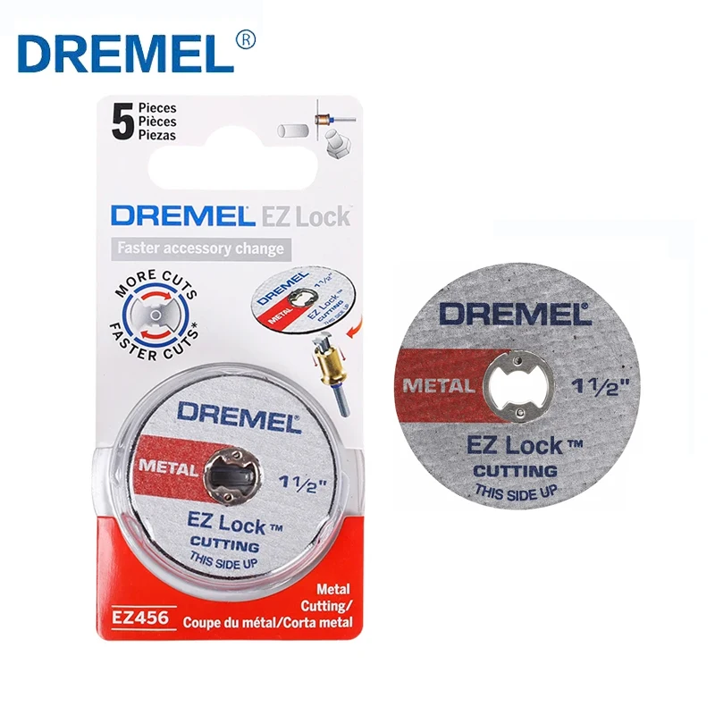 

Dremel EZ Lock EZ456 Metal Cutting 5PCS 1/2-Inch 3.2MM Diameter Fiberglass Reinforced Cut-Off Wheels Rotary Tool Disc Grinding