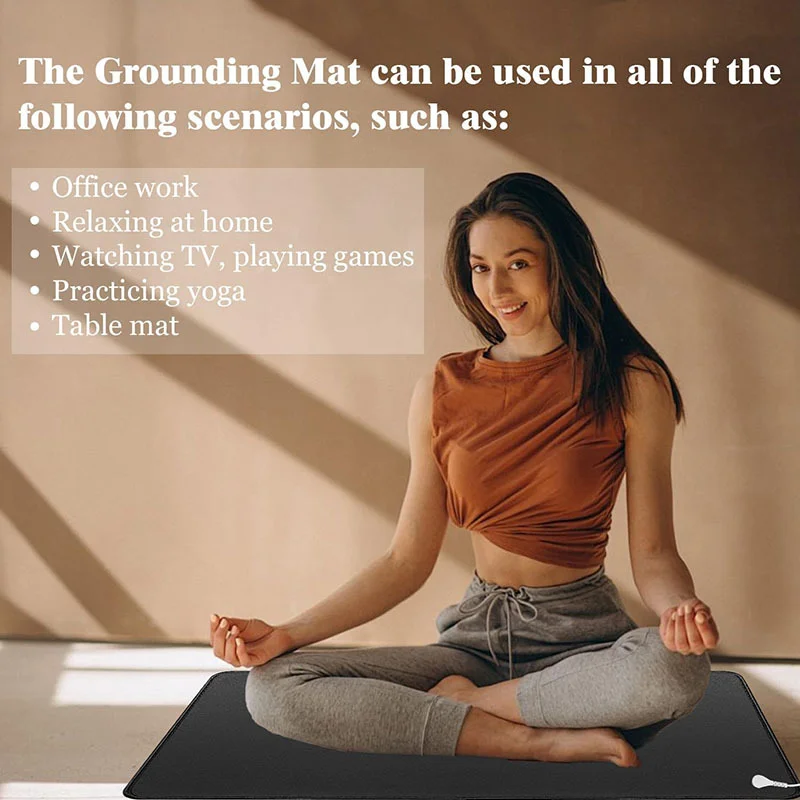 30X60CM Grounding Earthing Mat for Desk Therapy Kit Helps in Sleeping Enhanced Circulation Reduces Pain With 15 Ft Cord Included