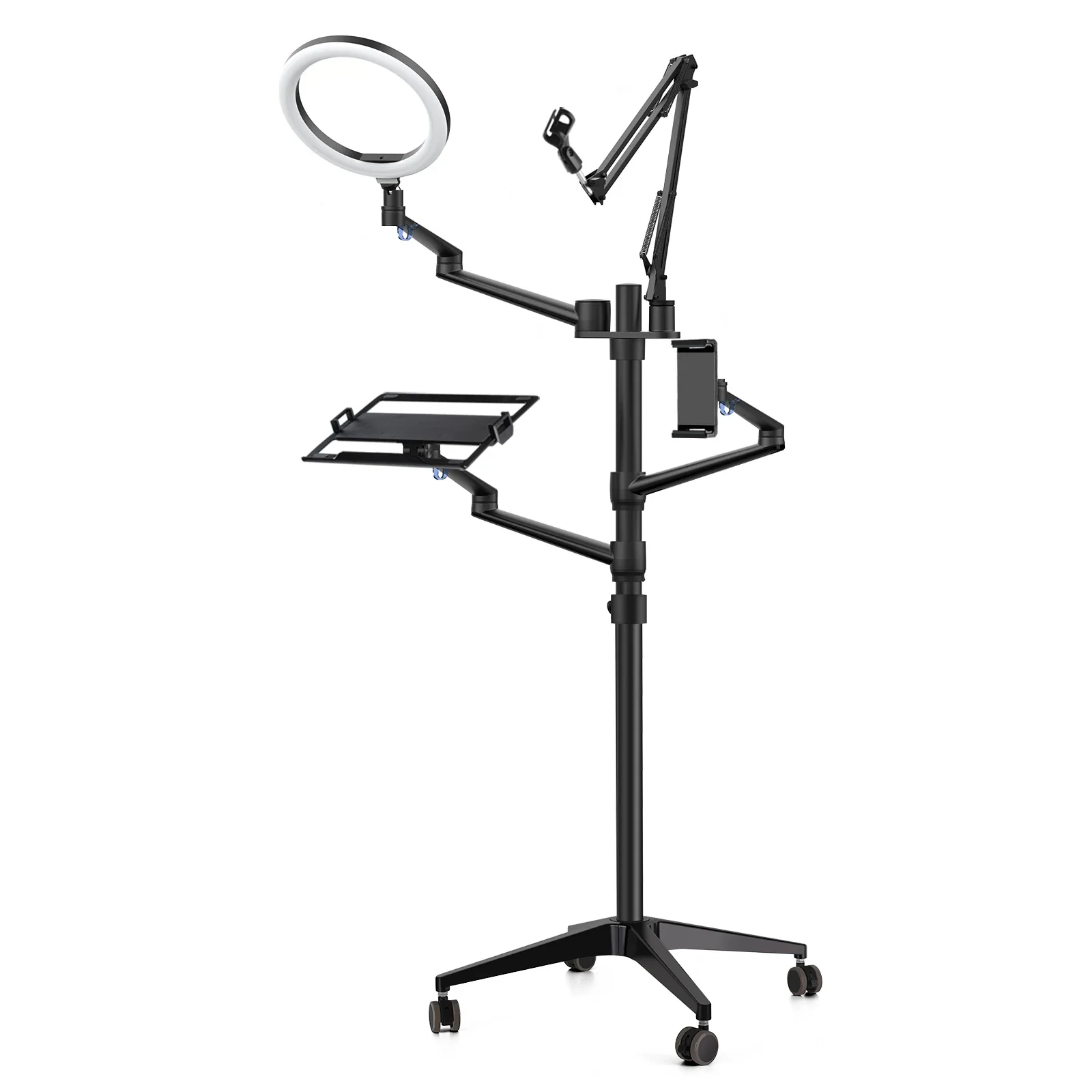 

UPERGO Customized Height Adjustable LED Accessories Ring Light For Live Streaming Movable Selfie Live Floor Stand with Wheels